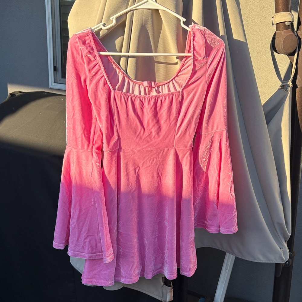 Sugar Thrillz Pink Flared Sleeve Mini Dress